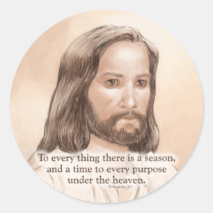 Sticker Rond Citation de bible d'art de Jésus de sépia - 3:1