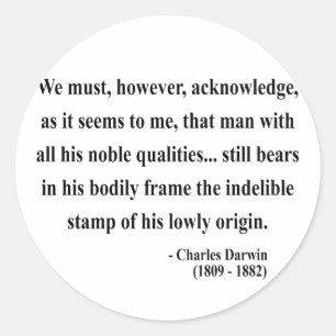 Sticker Rond Citation de Charles Darwin 1a