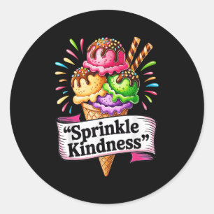 Sticker Rond Citation de cône de crème glacée amusante Sprinkne