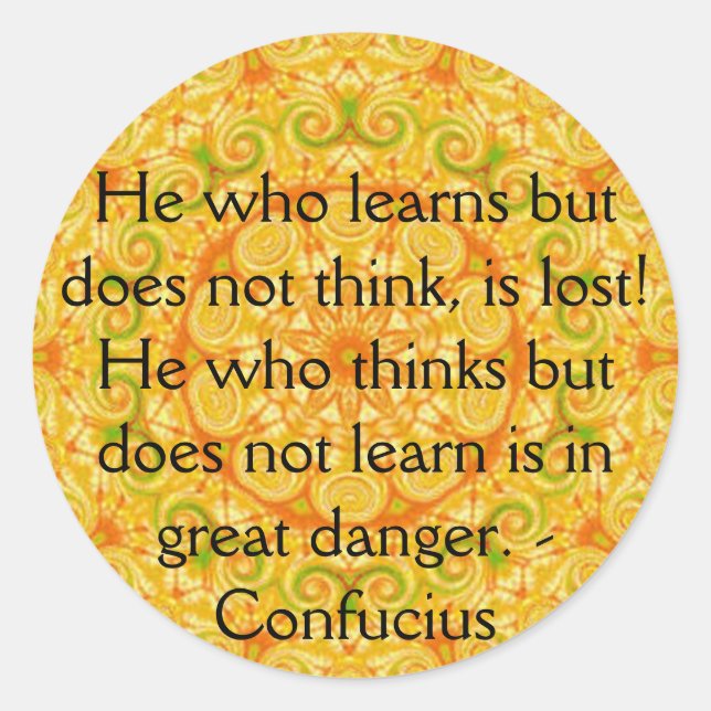 Sticker Rond Citation de Confucius - sagesse portable (Devant)