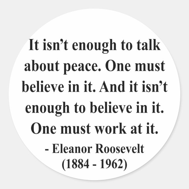 Sticker Rond Citation de Eleanor Roosevelt 4a (Devant)
