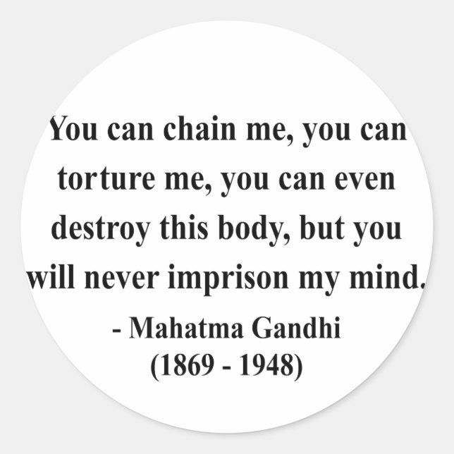 Sticker Rond Citation de Gandhi 7a (Devant)