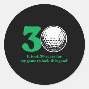 Sticker Rond Citation de golf de 30 ans Golf 30e anniversaire