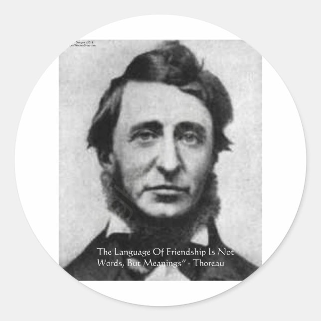 Sticker Rond Citation de Henry David Thoreau (Devant)