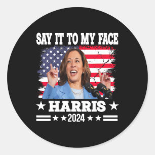 Sticker Rond Citation De Kamala Harris 2024 À Mon Visage