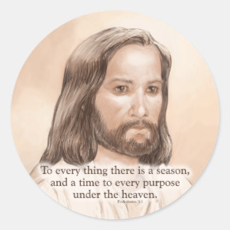 Sticker Rond Citation de la Bible de Sepia Jesus Art - Ecclesia