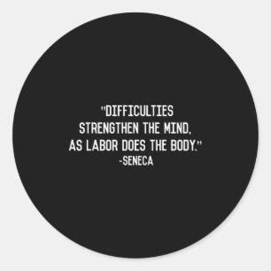 Sticker Rond Citation de la philosophie stoïque de Seneca