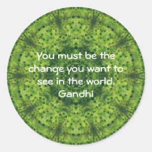Sticker Rond Citation De La Sagesse De Gandhi