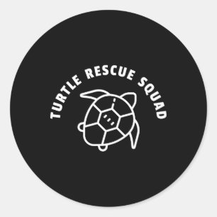 Sticker Rond Citation de l'équipe de Secourt de tortue - Graphi