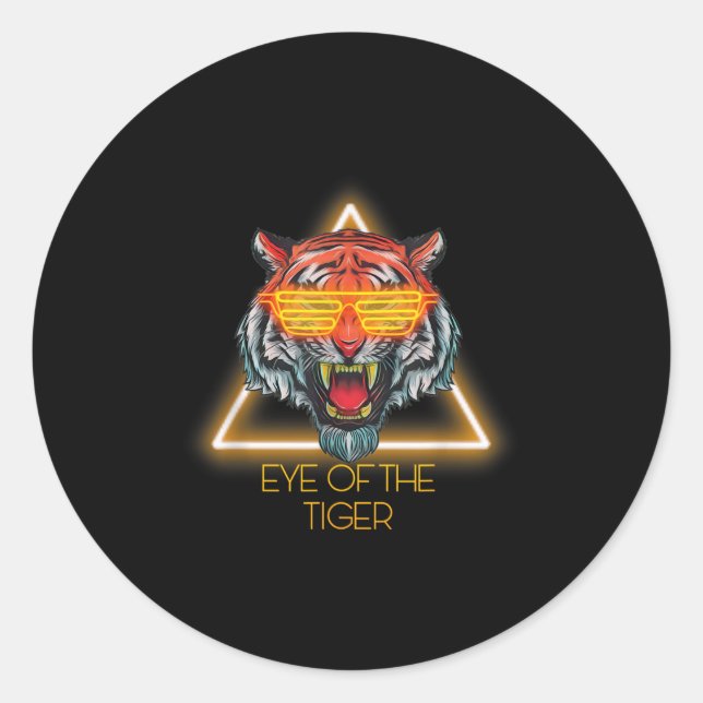 Sticker Rond Citation de l'oeil du tigre (Devant)