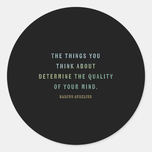 Sticker Rond Citation De Marcus Aurelius, Mindset Motivational  (Devant)