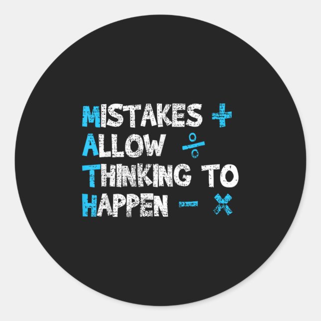 Sticker Rond Citation De Mathématiques Motivationnelles Pour To (Devant)