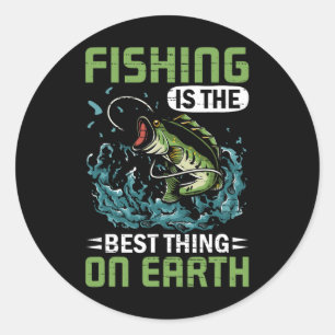 Sticker Rond Citation de mème de pêche 