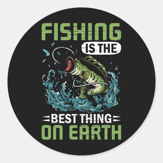 Sticker Rond Citation de mème de pêche  (Devant)