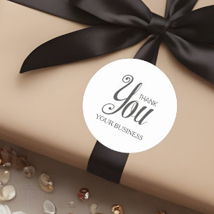 Sticker Rond Citation de Merci Whimsical Gris foncé