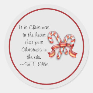 Sticker Rond Citation de Noël dans les coeurs