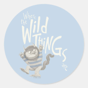 Sticker Rond Citation de Où les choses sauvages sont - Bleu
