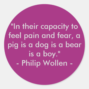 Sticker Rond Citation de Philip Wollen - activiste de droits