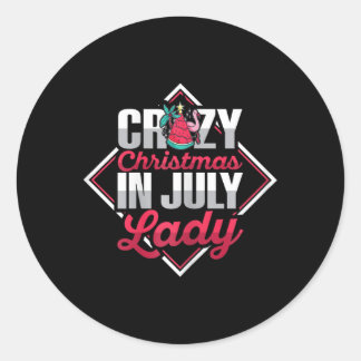 Sticker Rond Citation de plage de Noël en juillet pour un Noël