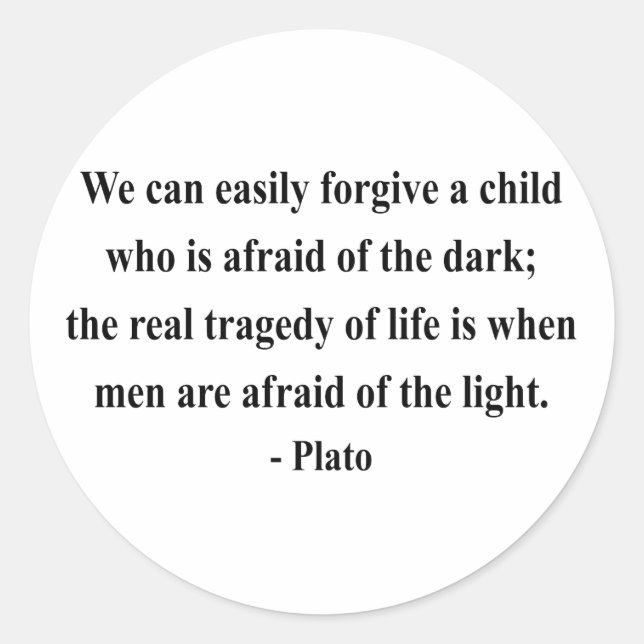 Sticker Rond Citation de Platon 5a (Devant)
