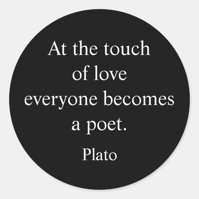 Sticker Rond Citation de Platon ; Le Toucher de l'Amour (Devant)