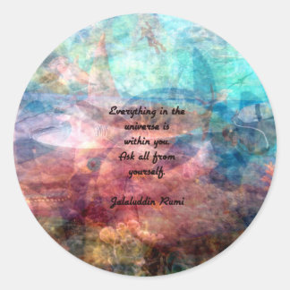 Sticker Rond Citation De Rumi Sur L'Énergie Et L'Univers