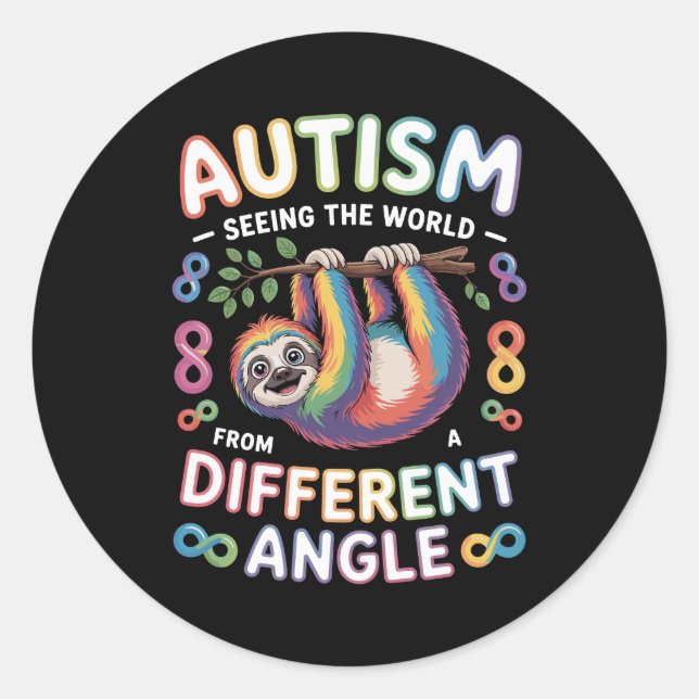 Sticker Rond Citation de sensibilisation à l'autisme Esprit uni (Devant)