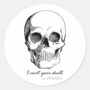 Sticker Rond Citation de Sherlock Je Covet votre chevalet gothi