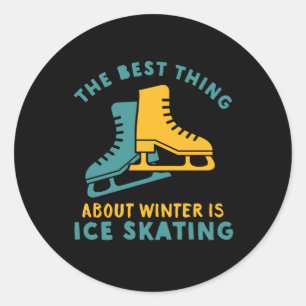 Sticker Rond Citation de skater amusant Patinage sur glace Spor