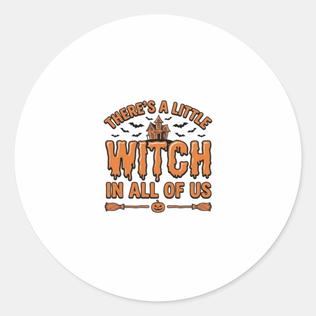 Sticker Rond Citation de sorcière d'Halloween Design vectoriel  (Devant)