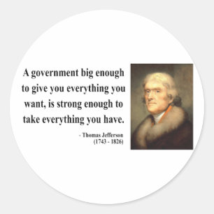 Sticker Rond Citation de Thomas Jefferson 1c