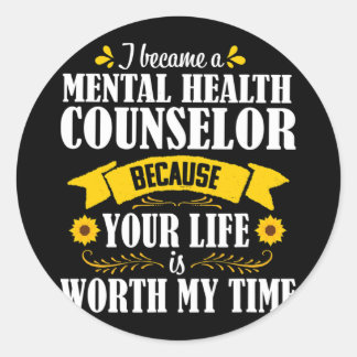 Sticker Rond Citation de tournesol mignon Conseillers en santé 