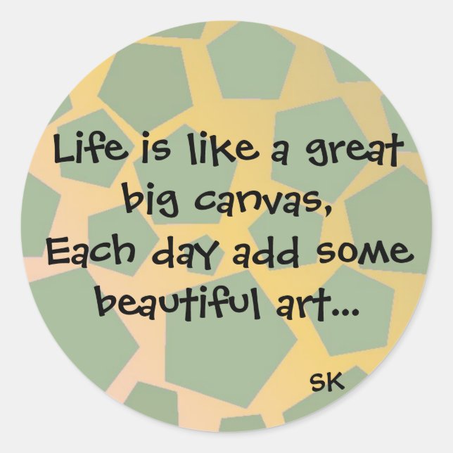 Sticker Rond Citation de vie inspirante (Devant)