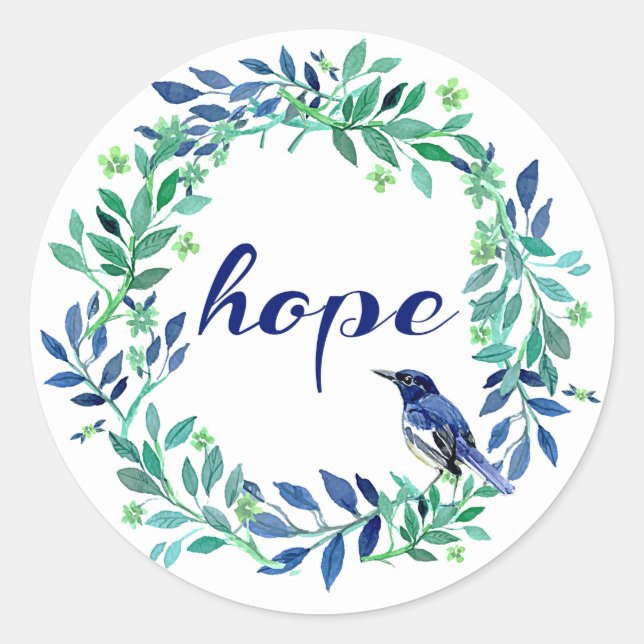 Sticker Rond Citation De Wreath, Bird Et Hope (Devant)