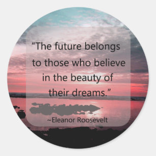 Sticker Rond Citation d'Eleanor Roosevelt