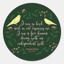 Citation d'Oiseau Floral Vert Charlotte Bronte Jan