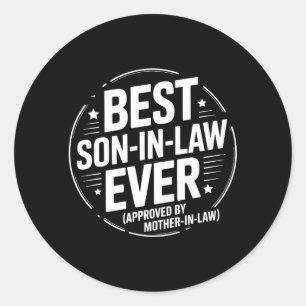 Sticker Rond Citation drôle approuvée pour le gendre d'homme