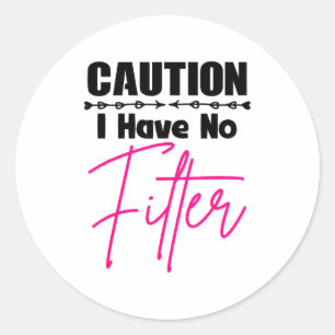 Sticker Rond Citation drôle de mise en garde Je n'ai pas de fil
