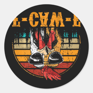 Sticker Rond Citation drôle de poulet humour F-caw-f (sur