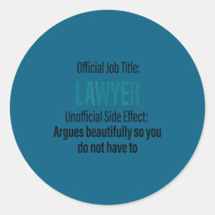 Sticker Rond Citation drôle définition avocat étudiant en droit