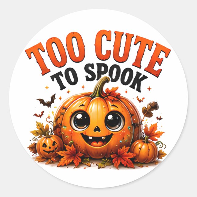 Sticker Rond 🎃 Citation drôle d'Halloween de citrouille mignon (Devant)