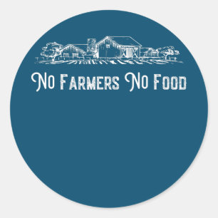 Sticker Rond Citation drôle pour hommes agriculteurs Pas d'agri