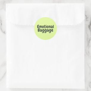 Sticker Rond Citation drôle sur les bagages émotionnels