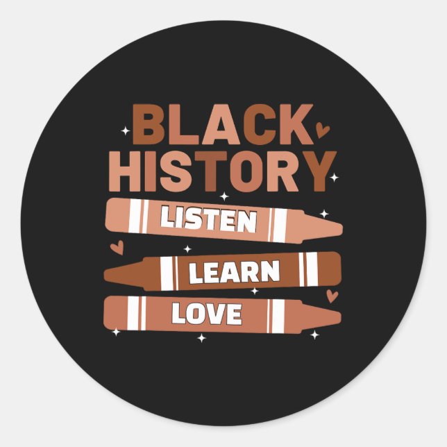 Sticker Rond Citation du mois de l'histoire noire de l'enseigna (Devant)