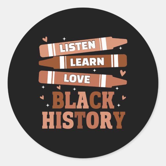 Sticker Rond Citation du mois de l'histoire noire de l'enseigna (Devant)