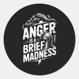 Sticker Rond Citation du philosophe stoïque de Seneca Motivatio