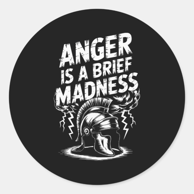 Sticker Rond Citation du philosophe stoïque Motivation stoïcism (Devant)