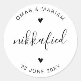 Sticker Rond Citation élégante Nikkafied avec texte noir