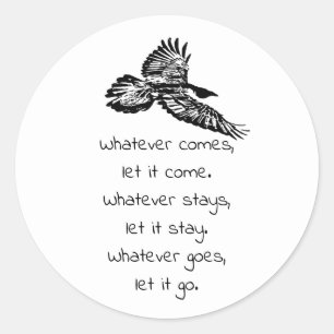 Sticker Rond Citation inspirante de l'envolée des oiseaux du C