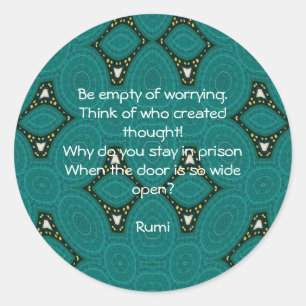Sticker Rond Citation Inspirante Rumi Avec Design Tribal